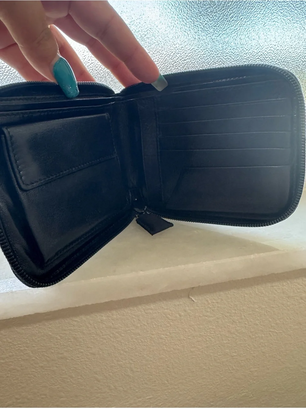 Prada Black Nylon Zip Wallet with COA